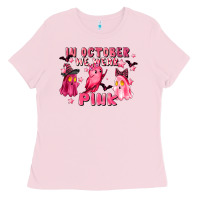 Bubblegum Pink in october we wear pink Ladies Tee - LillyAllenDesigns