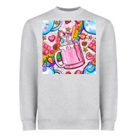 Heather Grey unicorn coffe cup and star with rainbow seamless pattern bbs Heavyweight Sweatshirt - BundleAndBundleShop