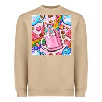 Mushroom unicorn coffe cup and star with rainbow seamless pattern bbs Heavyweight Sweatshirt - BundleAndBundleShop