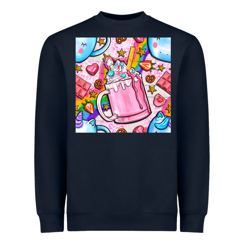 Unicorn Coffe Cup And Star With Rainbow Seamless Pattern Bbs Heavyweight Sweatshirt by BundleAndBundleShop | Teevron