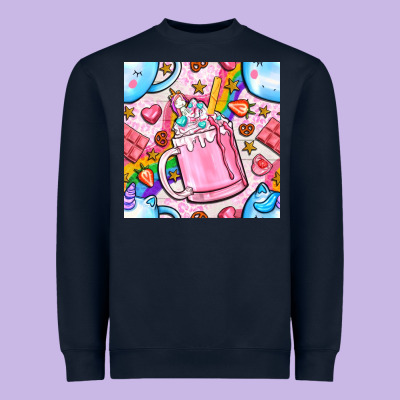 Unicorn Coffe Cup And Star With Rainbow Seamless Pattern Bbs Heavyweight Sweatshirt Designed By Bundleandbundleshop