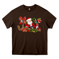 Chocolate Brown joy christmas with santa bbs Heavy Core Tee - BundleAndBundleShop