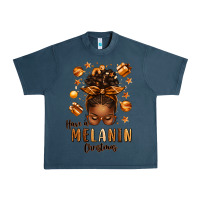 Midnight Navy have a melanin christmas afro messy bun Urban Heavy Tee - texasbilliewilder