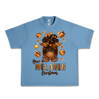 Pebble Blue have a melanin christmas afro messy bun Urban Heavy Tee - texasbilliewilder