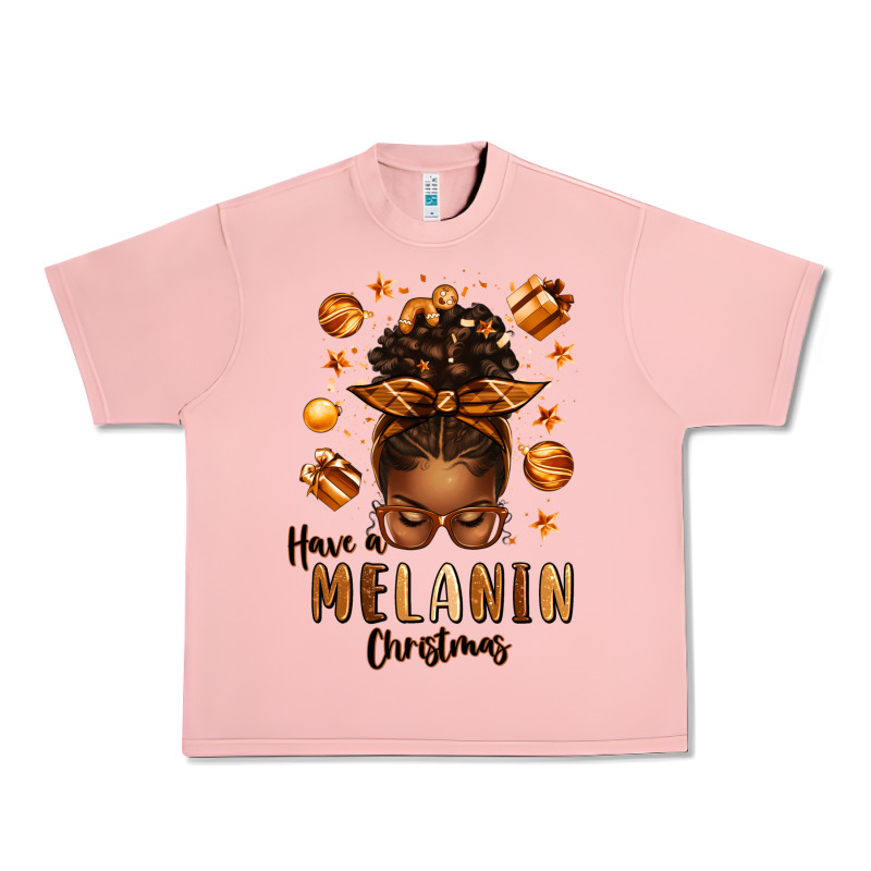Have A Melanin Christmas Afro Messy Bun Urban Heavy Tee by texasbilliewilder | Teevron