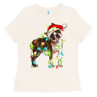 Bone christmas chocolate boston terrier Ladies Tee - LillyAllenDesigns