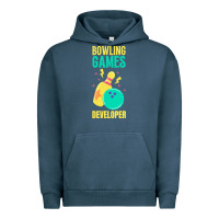 Pigment Midnight Navy Bowling Games Developer Urban Hoodie - lanVoArt