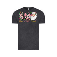 Vintage Black Peace love pink Christmas Vintage Tee - NancyCooperArtShop
