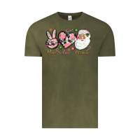 Vintage Olive Peace love pink Christmas Vintage Tee - NancyCooperArtShop