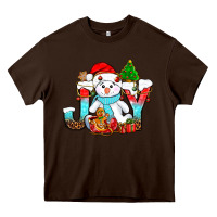 Chocolate Brown joy christmas with snowman bbs Heavy Core Tee - BundleAndBundleShop