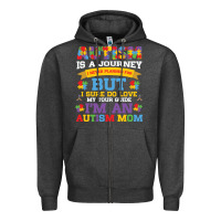 Charcoal Heather lil autism mom Zipper Hoodie - CowhideDigitalArt