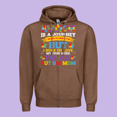 Lil Autism Mom Zipper Hoodie Designed By Cowhidedigitalart