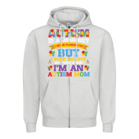 Dove Grey lil autism mom Zipper Hoodie - CowhideDigitalArt