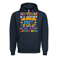 Navy lil autism mom Zipper Hoodie - CowhideDigitalArt