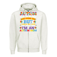 Oatmeal Heather lil autism mom Zipper Hoodie - CowhideDigitalArt