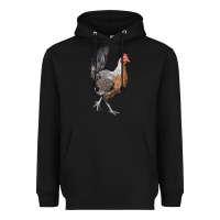 Black American Game Chicken Heavyweight Hoodie - LillyAllenDesigns