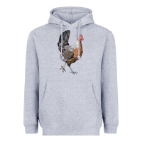 Heather Grey American Game Chicken Heavyweight Hoodie - LillyAllenDesigns
