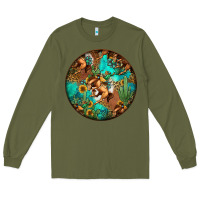 Army Green western pattern circle Long Sleeve Tee - Jasminsmagicworld