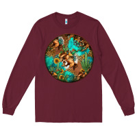 Burgundy western pattern circle Long Sleeve Tee - Jasminsmagicworld