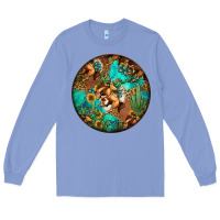 Colony Blue western pattern circle Long Sleeve Tee - Jasminsmagicworld