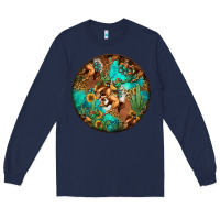 Navy western pattern circle Long Sleeve Tee - Jasminsmagicworld