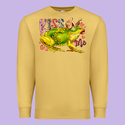 Kiss Me Frog Premium Sweatshirt Designed By Racoondesign