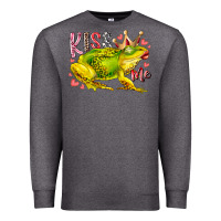 Charcoal Heather kiss me frog Premium Sweatshirt - RacoonDesign