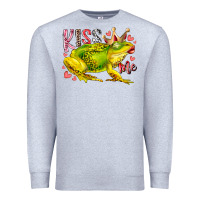 Heather Grey kiss me frog Premium Sweatshirt - RacoonDesign