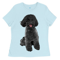 Baby Blue black poodles dog Ladies Tee - LillyAllenDesigns