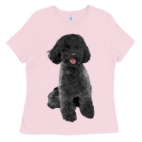 Bubblegum Pink black poodles dog Ladies Tee - LillyAllenDesigns
