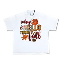 White Why hello there Fall Urban Heavy Tee - NancyCooperArtShop
