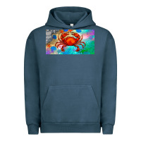 Pigment Midnight Navy crab license plate Urban Hoodie - BarkalooDesign