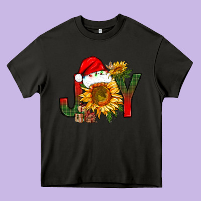 Joy Christmas With Sunflower Bbs Heavy Core Tee Designed By Bundleandbundleshop