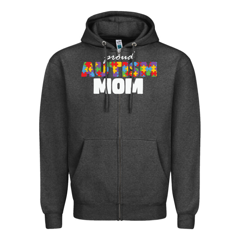 Lil Autism Mom Zipper Hoodie by CowhideDigitalArt | Teevron