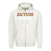 Oatmeal Heather LIL Autism Mom Zipper Hoodie - CowhideDigitalArt