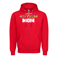 Red LIL Autism Mom Zipper Hoodie - CowhideDigitalArt