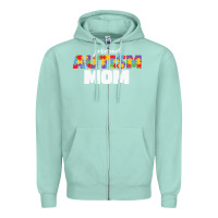 Seafoam LIL Autism Mom Zipper Hoodie - CowhideDigitalArt