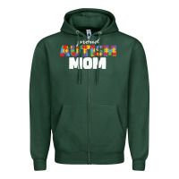 Sports Green LIL Autism Mom Zipper Hoodie - CowhideDigitalArt