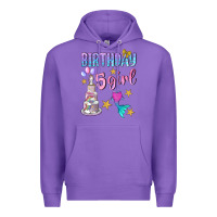Purple birthday girl 5 Premium Hoodie - BundleAndBundleShop