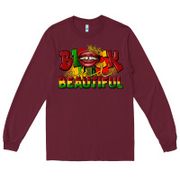 Burgundy black and beautiful Long Sleeve Tee - CowGirlArtShop