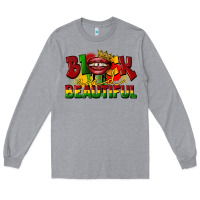 Heather Grey black and beautiful Long Sleeve Tee - CowGirlArtShop