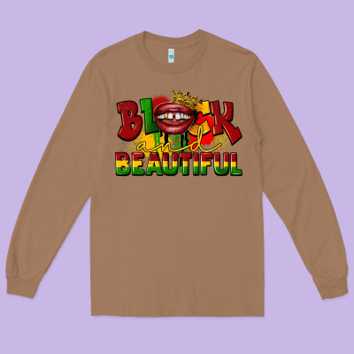 Black And Beautiful Long Sleeve Tee Designed By Cowgirlartshop