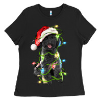 Black christmas black poodles dog Ladies Tee - LillyAllenDesigns