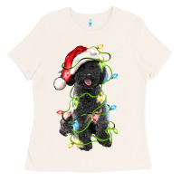 Bone christmas black poodles dog Ladies Tee - LillyAllenDesigns