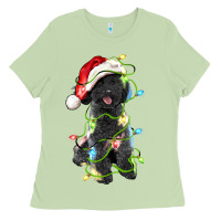 Matcha christmas black poodles dog Ladies Tee - LillyAllenDesigns