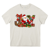 Cream joy christmas with santa bbs Heavy Core Tee - BundleAndBundleShop