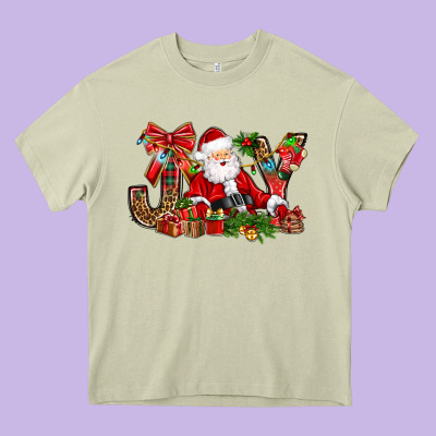 Joy Christmas With Santa Bbs Heavy Core Tee Designed By Bundleandbundleshop