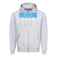 Heather Grey lil autism mom Zipper Hoodie - CowhideDigitalArt