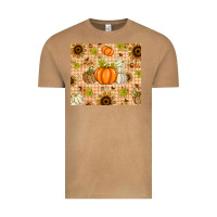 Vintage Camel Fall Pumpkins and Sunflowers with Leopard Vintage Tee - texasbilliewilder