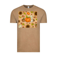 Vintage Coffee Fall Pumpkins and Sunflowers with Leopard Vintage Tee - texasbilliewilder